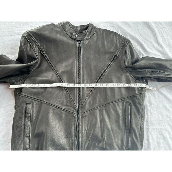 Brooks Black Leatherwear Biker Jacket Men's Size 46 Leather, Made in the USA - Picture 4 of 16